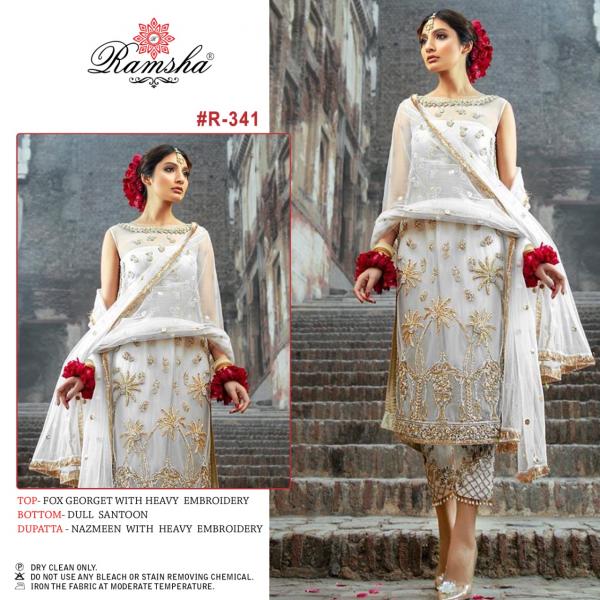 Ramsha R 339 To R 342 Designer Georgette Embroidery Pakistani Salwar 